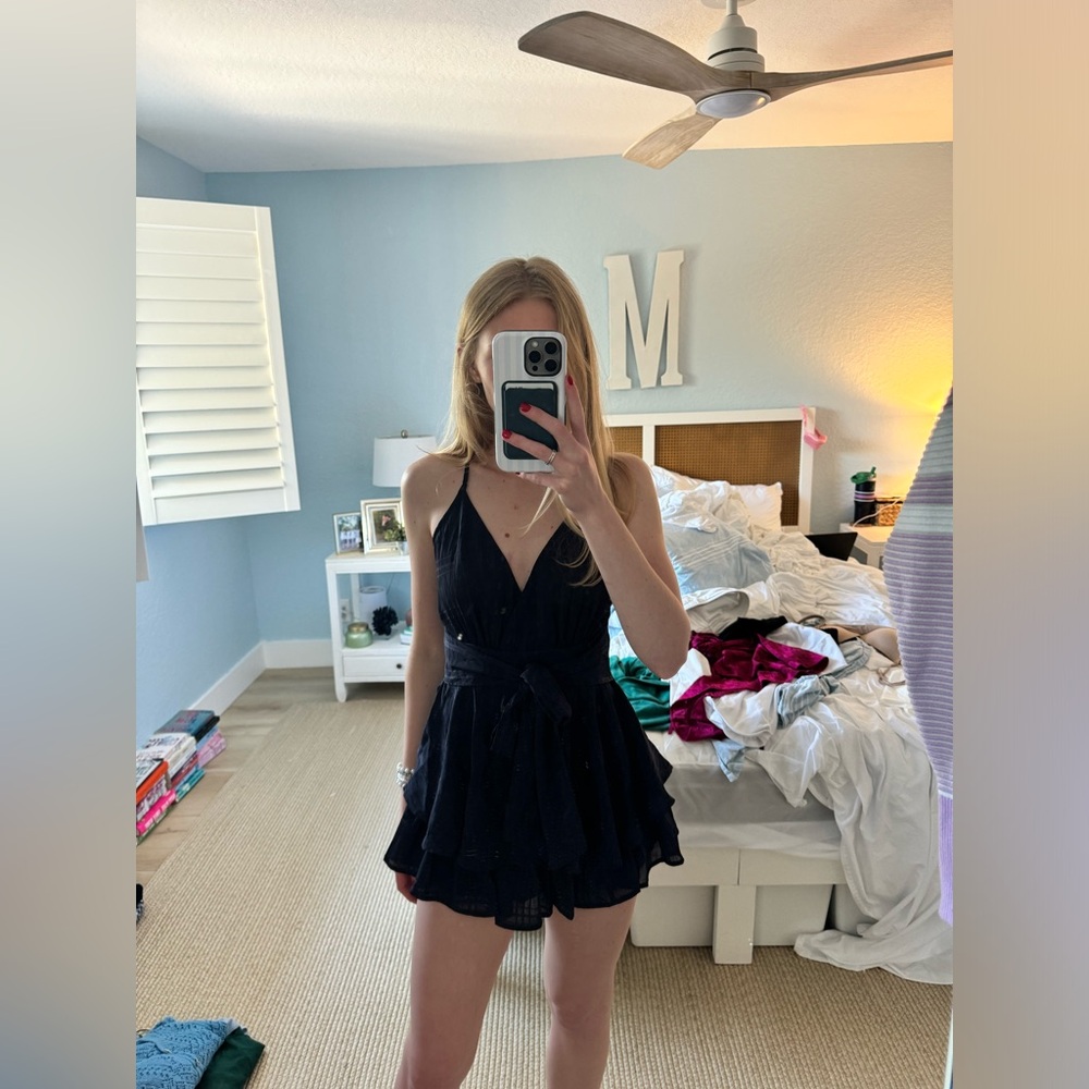 Princess Polly Navy Blue Romper